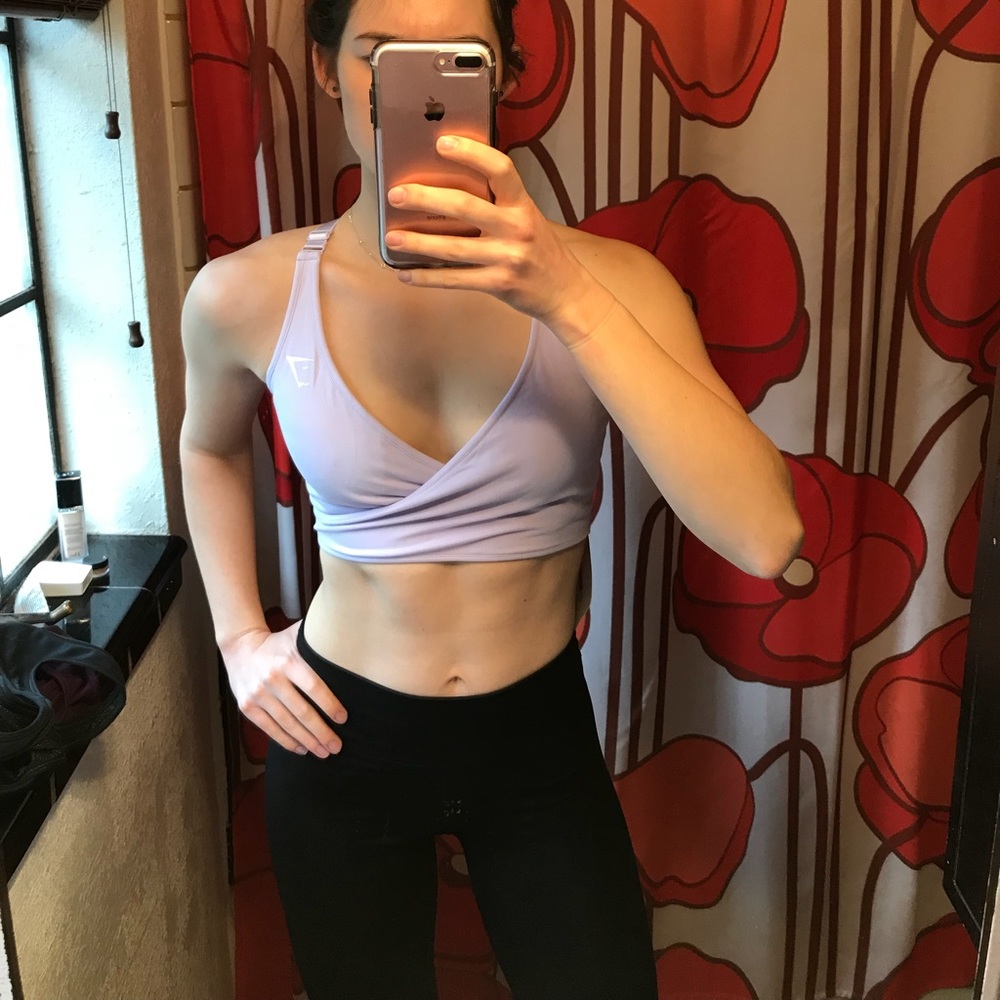 New Gymshark Elite Sports Bra - Lilac - Medium